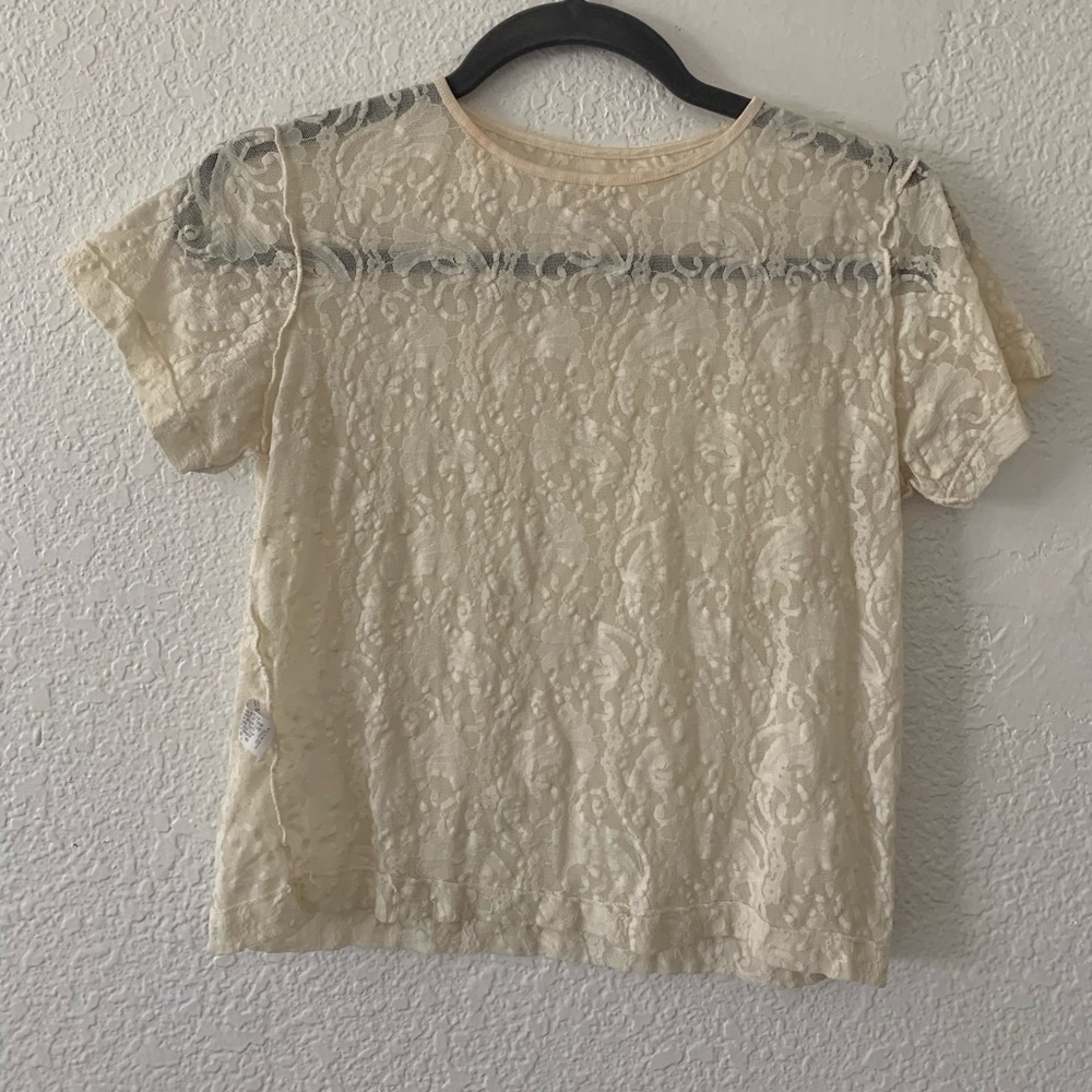 Vintage white lace crop top